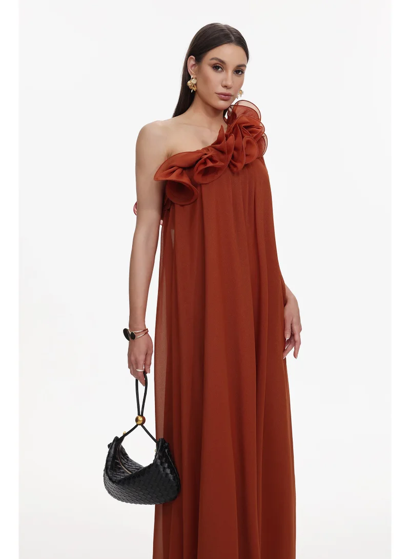 Bella Barnett  Neal Resort Flowy One Shoulder Ruffle Maxi Dress for Women | Best Price UAE